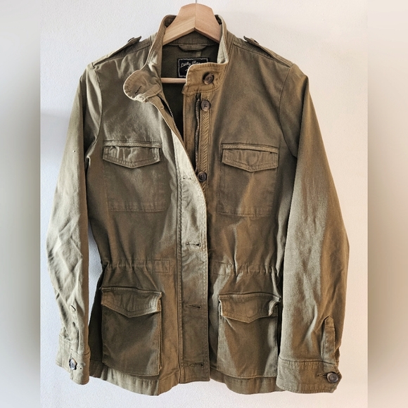 Lucky Brand rugged military-style M65 field jacket, women's XS, olive green, - Picture 3 of 12
